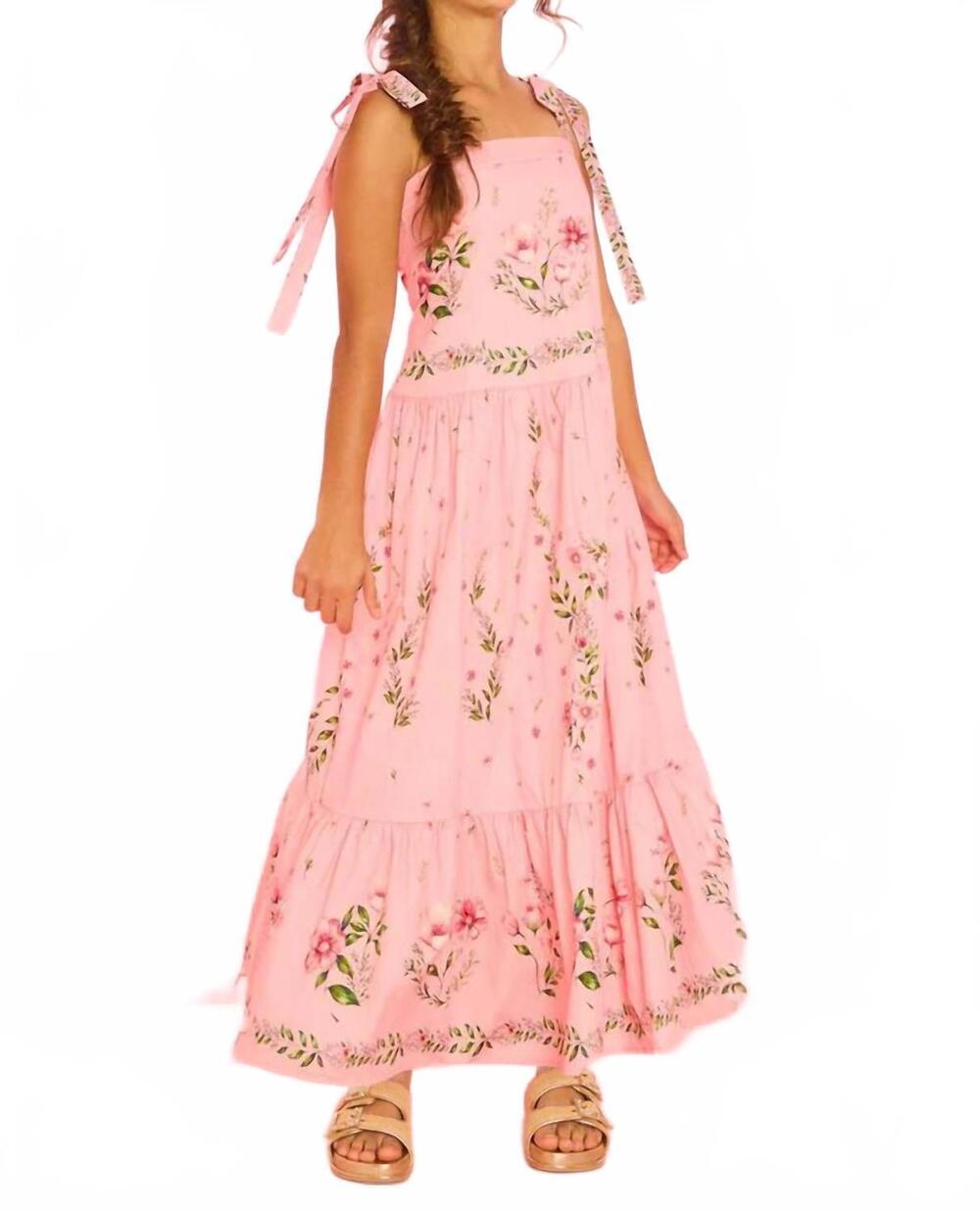 NEW MARLO girl's melany tiered maxed dress in floral